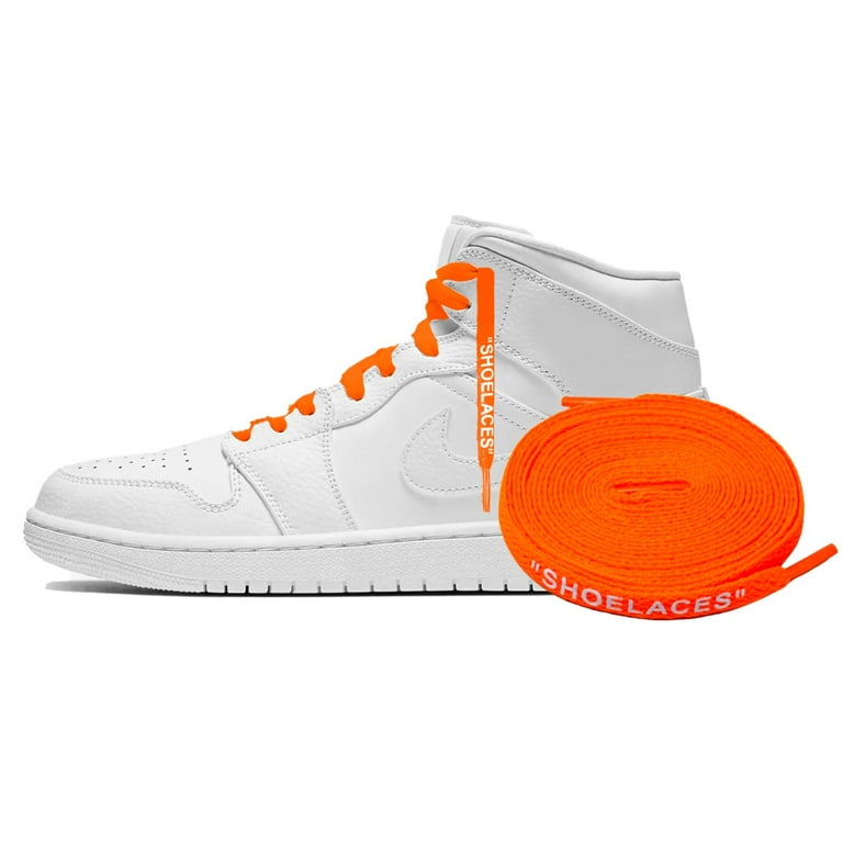 Proof | Compatible with 1-8 Laces | Off White "SHOELACES" Shoe Replacement for Jordan Laces and Air Force Laces - Orange White Text inches (160 cm) - Walmart.com