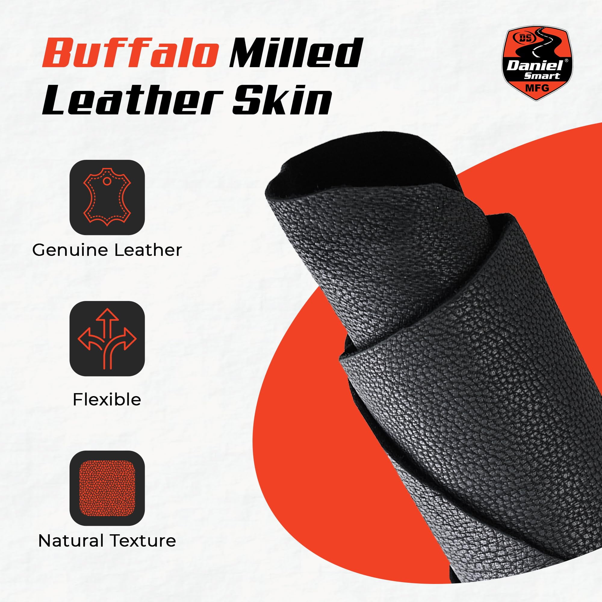 Daniel Smart Genuine Leather Skin Roll for Crafting, Tooling, Dyeing, and DIY Projects