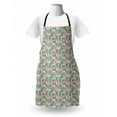 thumbnail image 3 of Floral Apron, Roses with Thorns Rosebuds Cactus Wild Plants Art on Plain Background, Unisex Kitchen Bib with Adjustable Neck for Cooking Gardening, Adult Size, Fern Green Pastel Pink, by Ambesonne, 3 of 4