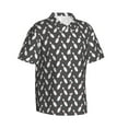 thumbnail image 2 of Daiia Bowling Pins Hawaiian Shirt for Men Gentle Cotton Regular Short Sleeve Casual-X-Large, 2 of 9