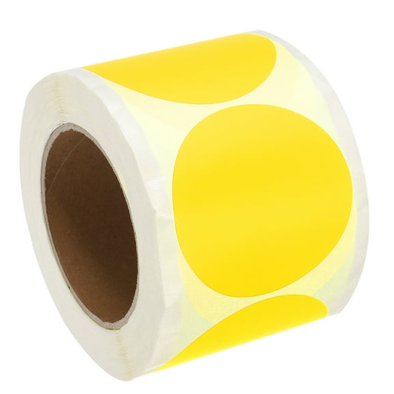 Uxcell Colored Dot Stickers Color Coding Labels Blank Circle Sticker Adhesive Round Price Stickers Fluorescent Yellow 3 in