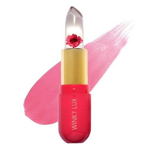 Bálsamo labial Winky Lux Flower Balm, pH que cambia de color, vegano, rosa