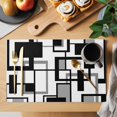 thumbnail image 2 of Placemat Set of 6 Modern Placemats for Dining Table Black and Whit Lines Washable Table Mats for Kitchen and Party Decor Indoor & Outdoor Use, 2 of 8
