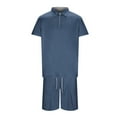 thumbnail image 4 of PEASKJP Polo Shirts for Men and Shorts Set Summer Outfits Casual Short Sleeve Suit 2 Piece Shorts Tracksuit Set (Sky Blue,XL), 4 of 5