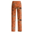 thumbnail image 5 of Halloween Pajama Pants for Women, Cute Funny Pumpkin Print Pajamas, Casual Elastic Waist Palazzo Pants Fall Pajamas, 5 of 5