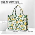 thumbnail image 3 of Large Capacity Tote Bag,Yellow Lemon Fruit Flowers White Pattern Handbag Fashion Luxury Tote Bag,15.7"x13"x 5.1" Inches,Laptop Compatible, 3 of 6