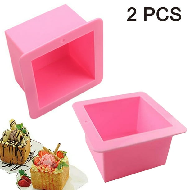 2 Pcs Square Soap Molds Silicone Soap Mold Cake Bar Bakeware DIY