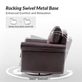 thumbnail image 3 of Genuine Leather Armchair Set of 2 Luxury Rocking Swivel Chair Metal Base Living Room Office Bedroom Espresso, 3 of 7