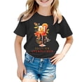 thumbnail image 1 of PMVFHDE T-Shirts à Manches Courtes pour Filles T-Shirts Amples pour Filles T-Shirts Amples pour Filles T-Shirts Imprimés Col Rond Manches Courtes T-Shirt Noir, 3-4 Ans, 1 of 4