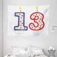 thumbnail image 1 of 13th Birthday Decorations Tapestry, Cute Sweet Colorful Burning Candles Number Thirteen Party Objects, Wall Hanging for Bedroom Living Room Dorm Decor, 80W X 60L Inches, Multicolor, by Ambesonne, 1 of 2
