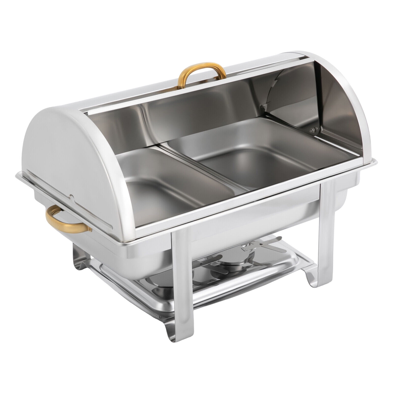 9L Rectangular Stainless Steel Double-Compartment Chafing Dish Buffet Warmer