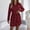 Wine, variant on Oplxuo Women's Corduroy Long Sleeve Short Dresses Fall Winter Button Down Work Tunic Dress with Pocket