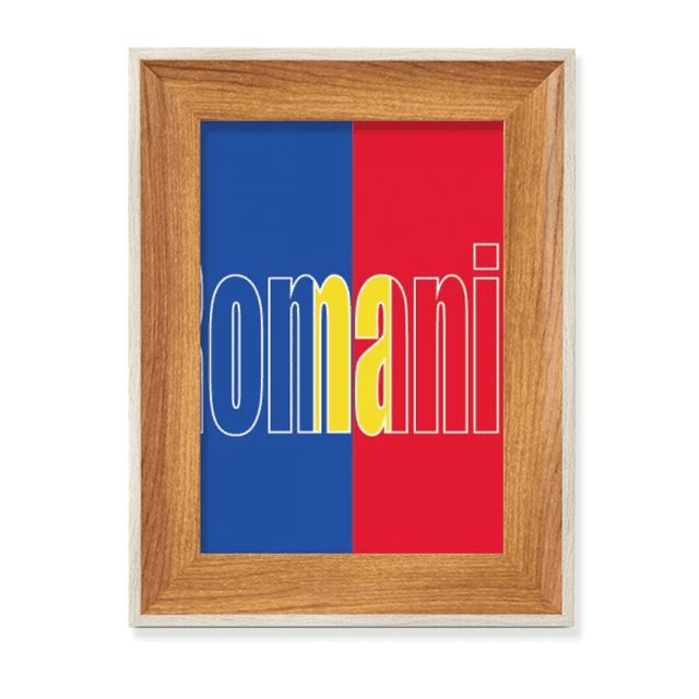 Marco de fotos de madera Unbranded Rumania bandera del pais Pantalla Imagen Arte