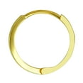 thumbnail image 3 of Wellingsale Ladies 14k Yellow Gold Polished 4mm Onyx & CZ Huggies Hoop Earrings (10mm Diameter), 3 of 7