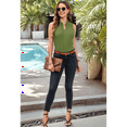 thumbnail image 4 of Women'S Solid Color V-Neck Sleeveless Top Green XL, 4 of 7