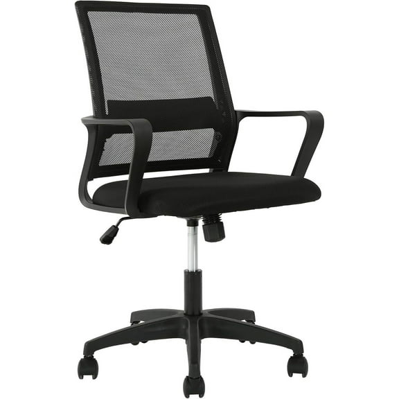 HLL Office Chair Computer Chair Ergonomic Mesh Chair Mid-Back Home Office Swivel Chair Modern Desk Chair with Wheels Armrests Lumbar Support (Black)