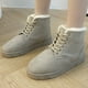 thumbnail image 5 of Zapatos para mujer, botas grandes de algodón de color liso para mujer, botas cortas con cordones, botas de nieve cálidas, zapatos para correr, botas vaqueras, 5 of 8