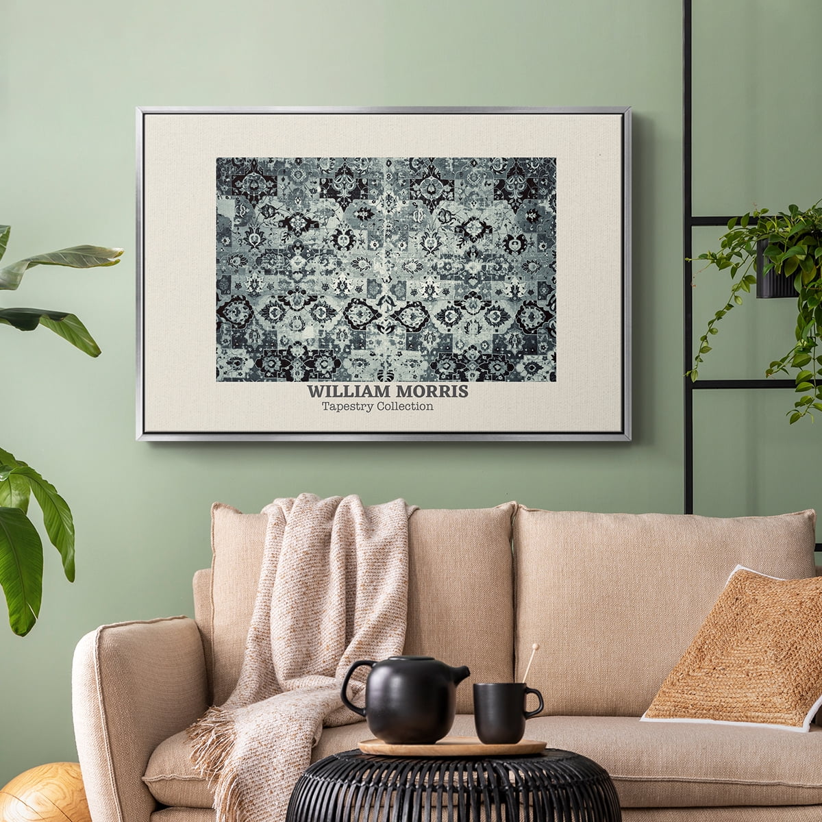 Vintage Abstract Print-XXXIV Framed in Silver Wood Gallery Wrapped Canvas 17 in. x 25 in.
