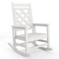 thumbnail image 3 of Outdoor HDPE Rocking Chair with Wood Texture, Weather Resistant Porch Rocker with 380 LBS Support for Patio, Backyard, Balcony and Garden, 3 of 8