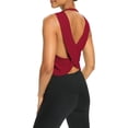 thumbnail image 5 of Womens Open Back Workout Shirts Cropped Yoga Tank Tops Backless Athletic Clothes, 5 of 12