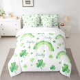thumbnail image 2 of Feelyou St. Patrick's Day Bedding Comforter Set 7pcs, Rainbow Shamrock King Bedding Sets, 2 of 8