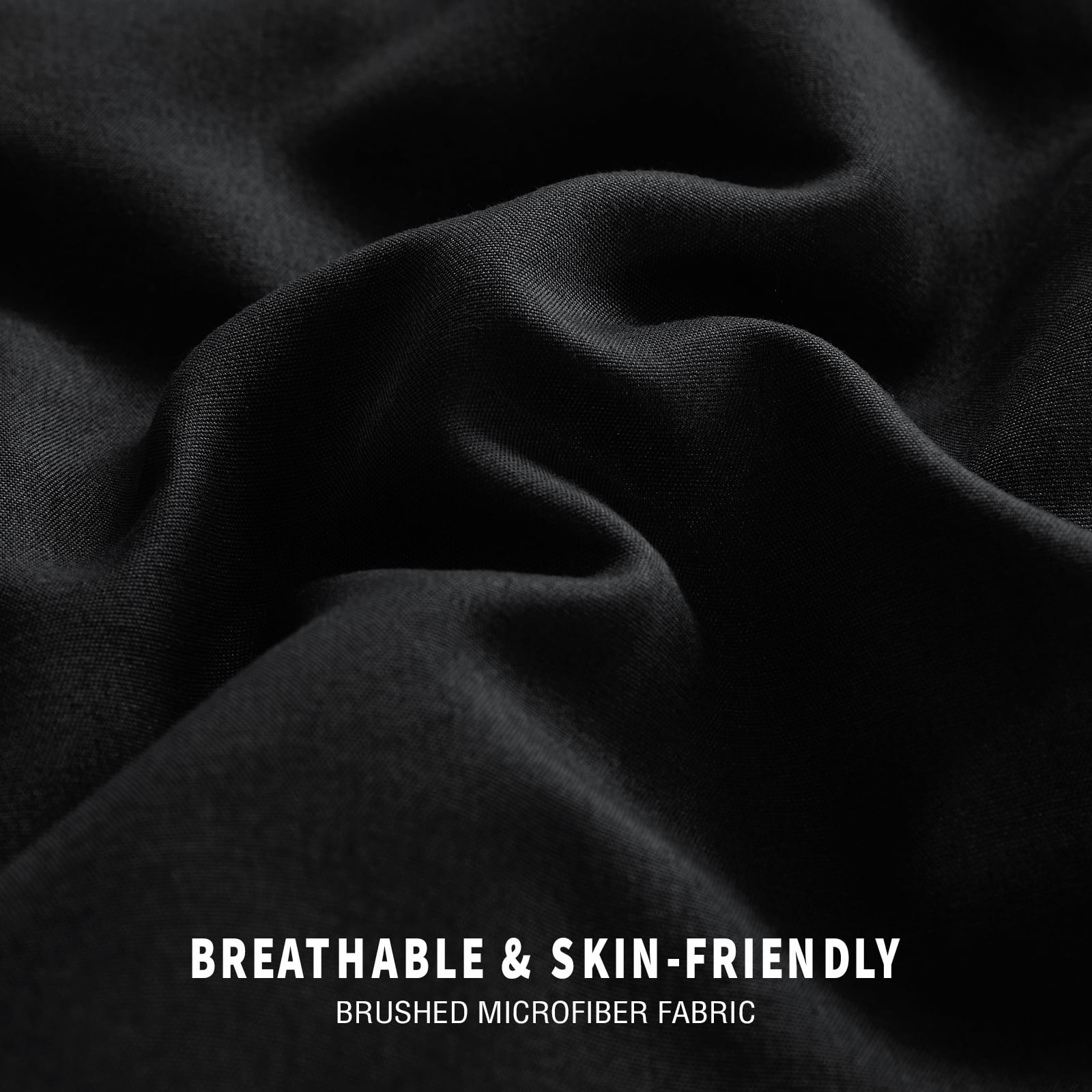 Exclusivo Mezcla Lightweight Reversible 3-Piece Comforter Set All Seasons, Down Alternative Comforter with 2 Pillow Shams, Queen Size, Black