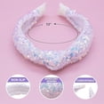 thumbnail image 6 of FROG SAC Sequin Knot Headband for Girls, White Knotted Hair Bands Accessories for Kids, Sparkly Iridescent Little Girl Headbands, Cute Sequined Hairbands for Tweens Back to School, 6 of 8