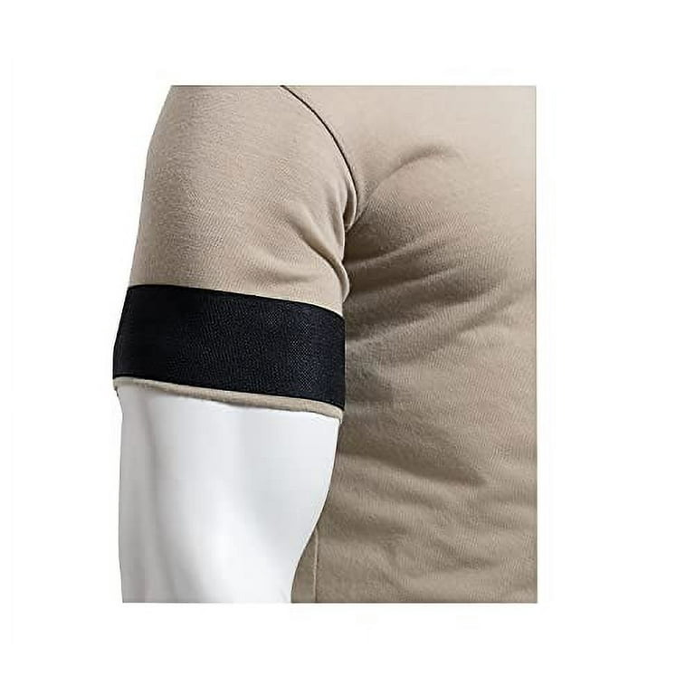 Yuehuamech 15/30/50pcs Elastic Arm Band Black Funeral Mourning Armband Captains Arm Band Loop Closure Arm Band For Sport Soccer Football Basketball Respect Memorial