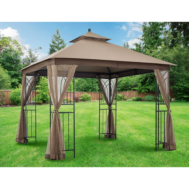 Harmony II Pavillon 10 Pi x 10 Pi avec Moustiquaire et Tablettes d'Angle
