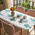 thumbnail image 3 of Turquoise Airplane Table Cloths for 5 Foot Rectangle Tables, Modern Abstract Art Cartoon Clouds Patio Waterproof Elastic Fitted Tablecloths, Washable Rectangular Table Cover for Camping, 3 of 8