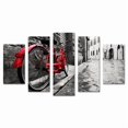 thumbnail image 1 of Juego de Cuadros Decorativos, Bicicleta Roja y Estilo Urbano, 5 Piezas, Ideal para Sala y Estudio, 150x80cm, 1 of 5