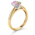 thumbnail image 3 of Gem Stone King 10K Yellow and White Gold Pink Opal Solitaire Engagement Ring for Women (1.05 Cttw, Oval Cabochon 8X6MM, Gemstone October Birthstone, Available in Size 5, 6, 7, 8, 9), 3 of 4