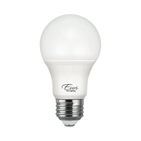 Euri A19 Dimmable 800 Lumens LED Light Bulbs, 9 Watt, 4000 Kelvin/Cool White, Case Of 4 Bulbs