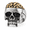 Gold, variant on Men Exposed Brain Skull Ring in Stainless Steel, Folded Top Relief and Cracked Forehead, US Sizes 7-13, Anatomical Gothic Style for Halloween and Gifts