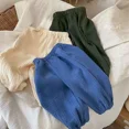 thumbnail image 3 of Pantalones de algodón de burbujas Vintage para niños y niñas, repelente de mosquitos versátil, pantalones de playa casuales de cintura alta, Color sólido, 3 of 4