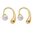 thumbnail image 1 of EeaseMX par de pendientes de perla para mujer, aretes de perla, joyería, aretes tipo botón, 1 of 7
