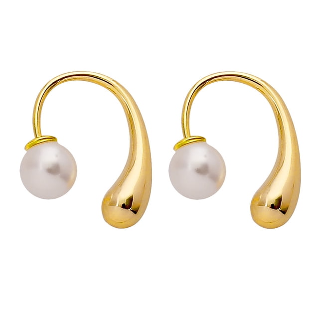 EeaseMX par de pendientes de perla para mujer, aretes de perla, joyería, aretes tipo botón