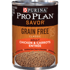 Purina Pro Plan Grain Free Pate Wet Dog Food, SAVOR Chicken & Carrots Entree - 13 oz. Can
