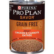 Purina Pro Plan Grain Free Pate Wet Dog Food, SAVOR Chicken & Carrots Entree - 13 oz. Can