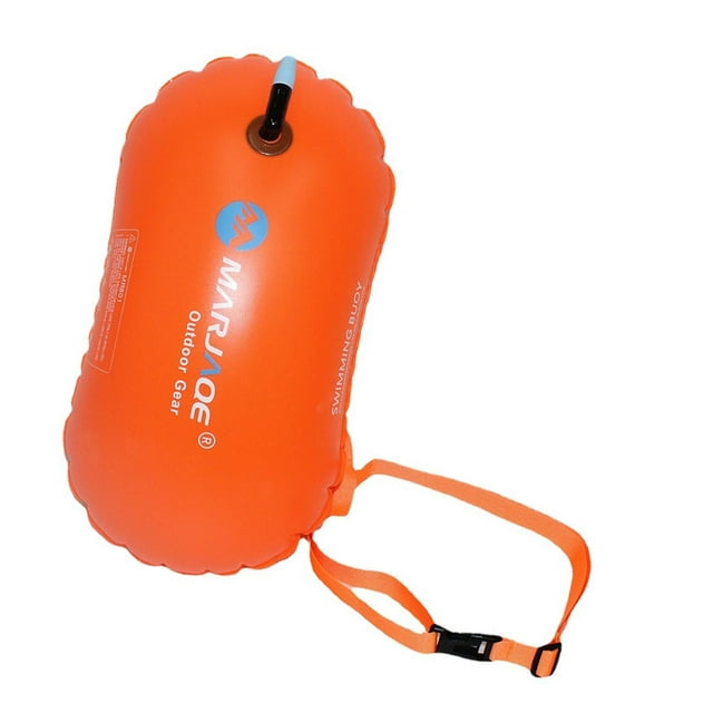 Siruishop Swim Buoy Float Inflatable 8 kg Buoyancy for Open Water Swimmers Triathletes Orange
