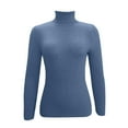 thumbnail image 6 of Women's Sweaters Tops for Women Trendy High Neck Pullover Sweater Slim Fit Long Sleeve Knitted Turtleneck Top Soft Warm Casual Winter Fall Blouse, 6 of 7