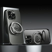 Compatible with iPhone 15 Pro Max Case with Invisible Magnetic O-Ring Stand Case for iPhone 15 Pro Max [Compatible with MagSafe][Great Grip Feeling], Shockproof Anti-fall Phone Case Cover,Gray