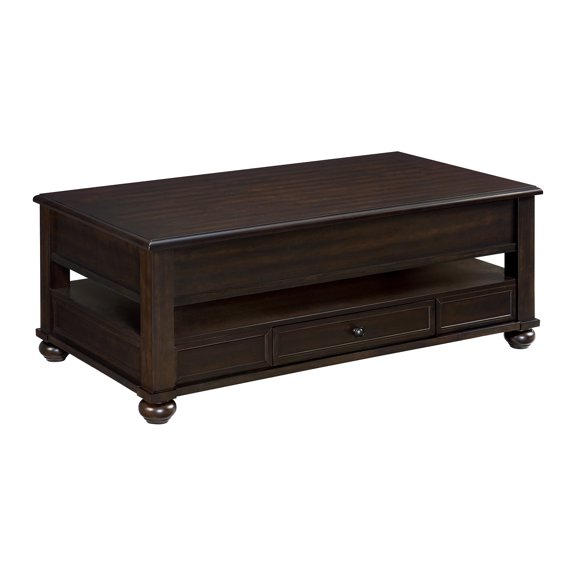 Chad Rectangular Lift Top Coffee Table with Casters in Cherry