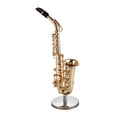 thumbnail image 1 of Labymos Mini Brass Alto Saxophone Sax Model Exquisite Desktop Musical Instrument Decoration Ornaments Musical Gift with Delicate Box, 1 of 8