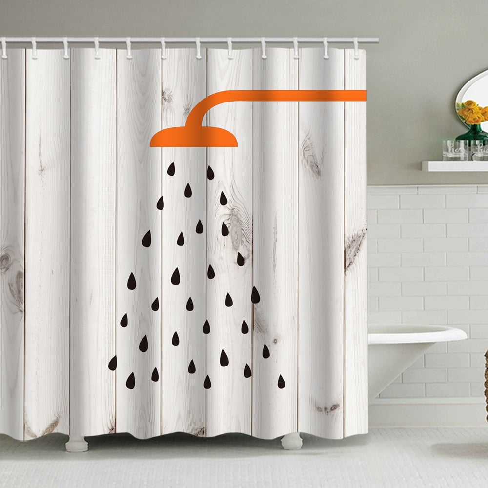 Animal Horse In Farm Bathroom Waterproof Fabric Shower Curtain Set 71Inches Long 