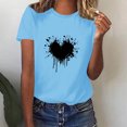 thumbnail image 5 of Tbopshirt Valentine's Day T-Shirts for Women Short Sleeve Graphic Tees, Plus Size Tops,Valentines Day Fashion Crewneck Printing Love Heart T-Shirt Casual Loose Womens Tops S-XXXL, 5 of 6