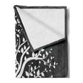 thumbnail image 2 of Rustic Soft Flannel Fleece Throw Blanket, Tree with Many Leaves Pattern Wooden Background Botanical Theme Illustration Print, Cozy Plush for Indoor and Outdoor Use, 70" x 90", White, by Ambesonne, 2 of 5
