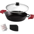 thumbnail image 1 of Cast Iron Skillets Set + Glass Lids &#+&#+&#Frying Pans + Silicone Handle Holder Covers PreSeasoned Oven Cookware Use Indoor/Outdoor Grill Stovetop Camping F, 1 of 7