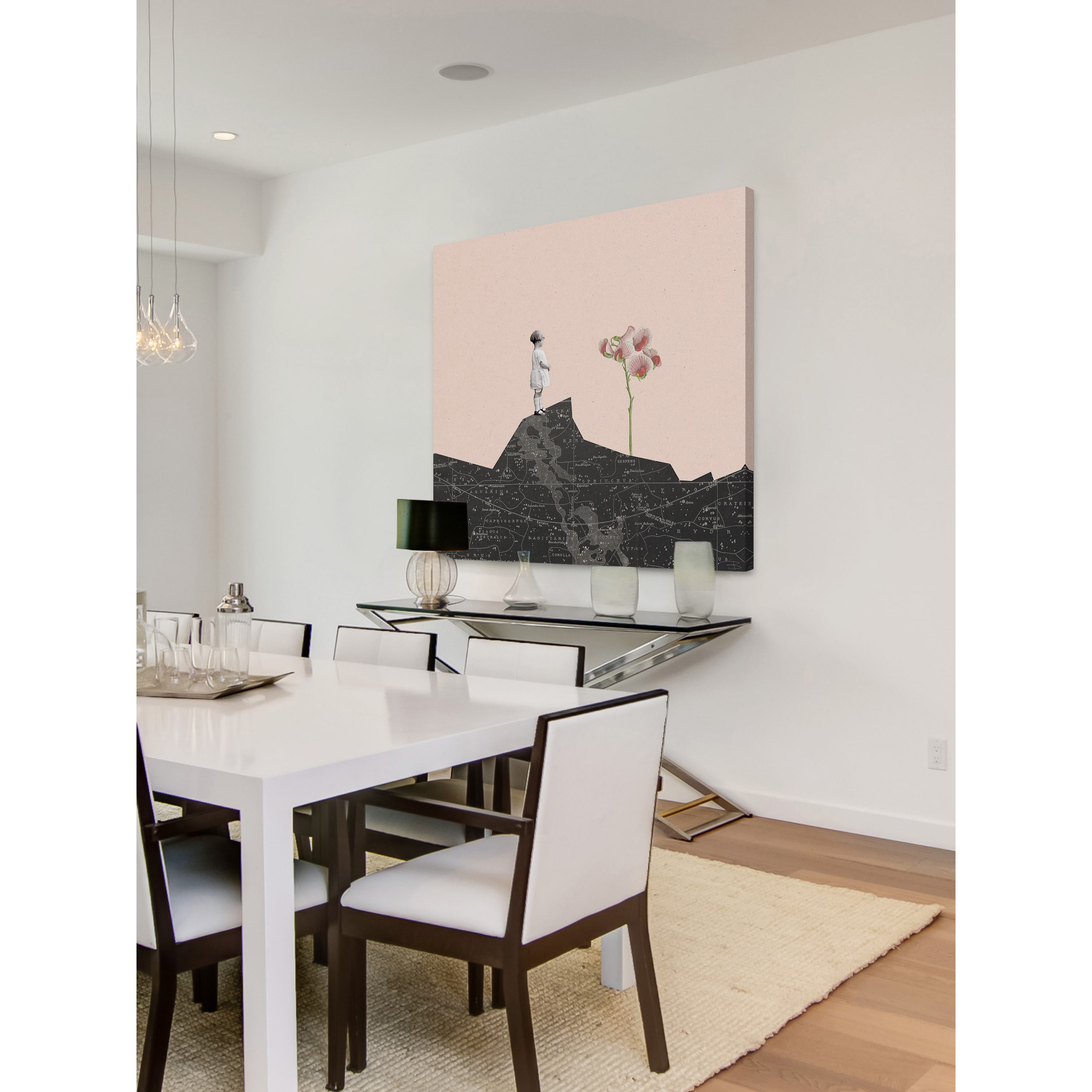 "Nina Mira Flor Rosa" Painting Print on Wrapped Canvas
