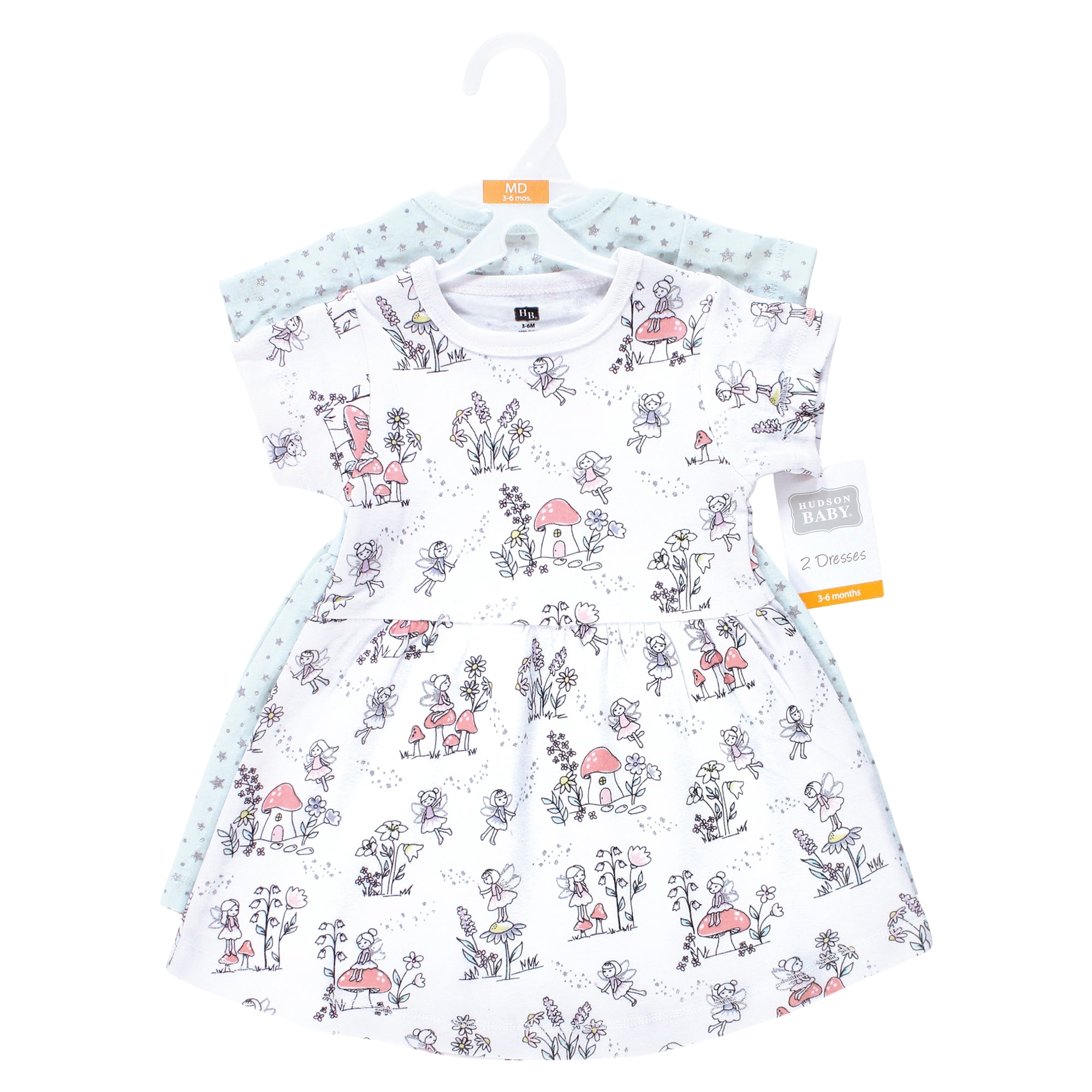 Hudson Baby Girls Cotton Dresses, Garden Fairies, 2T